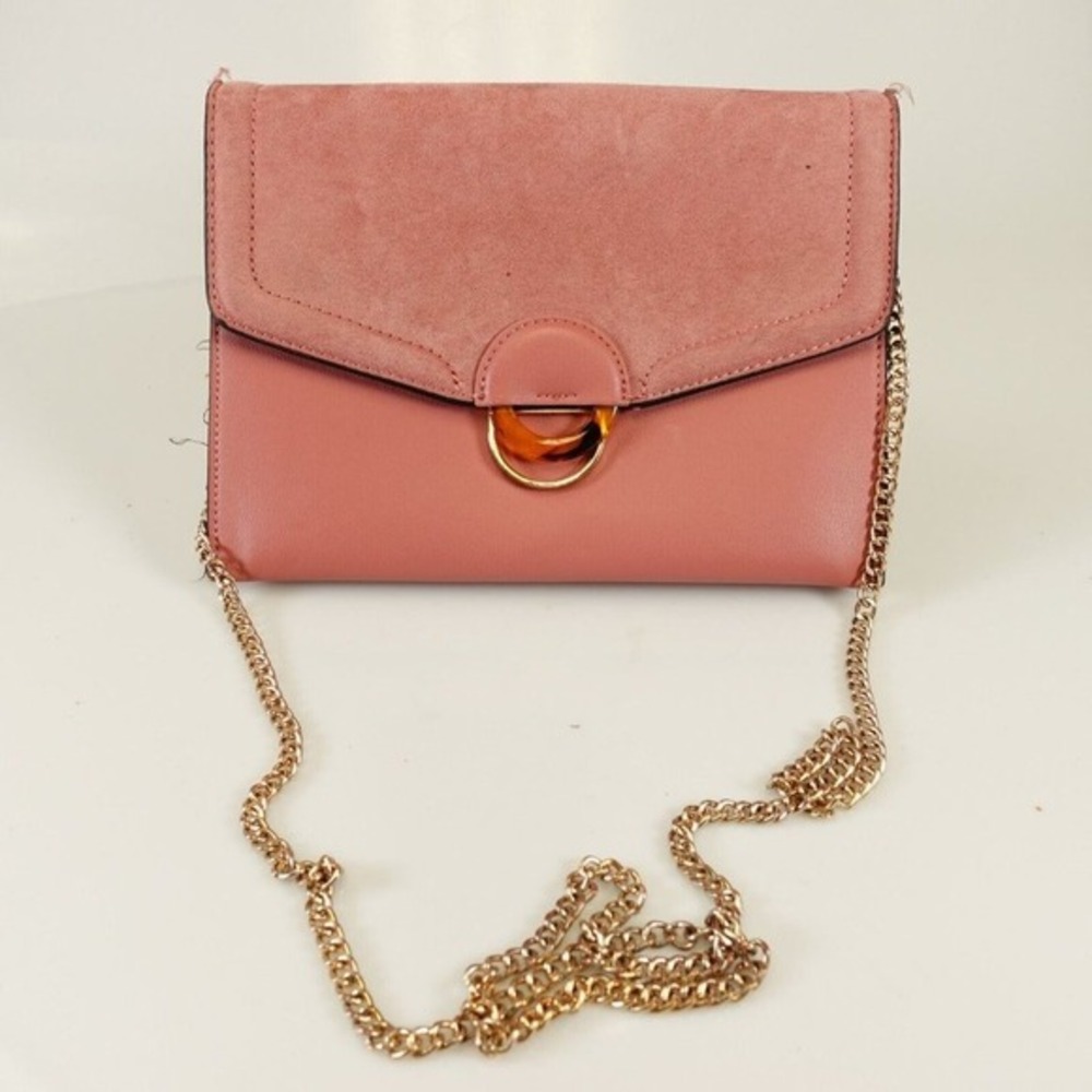 Y2K Barbiecore Shoulder Bag Coral Pink Envelope Flap Chain Sling Purse TOPSHOP